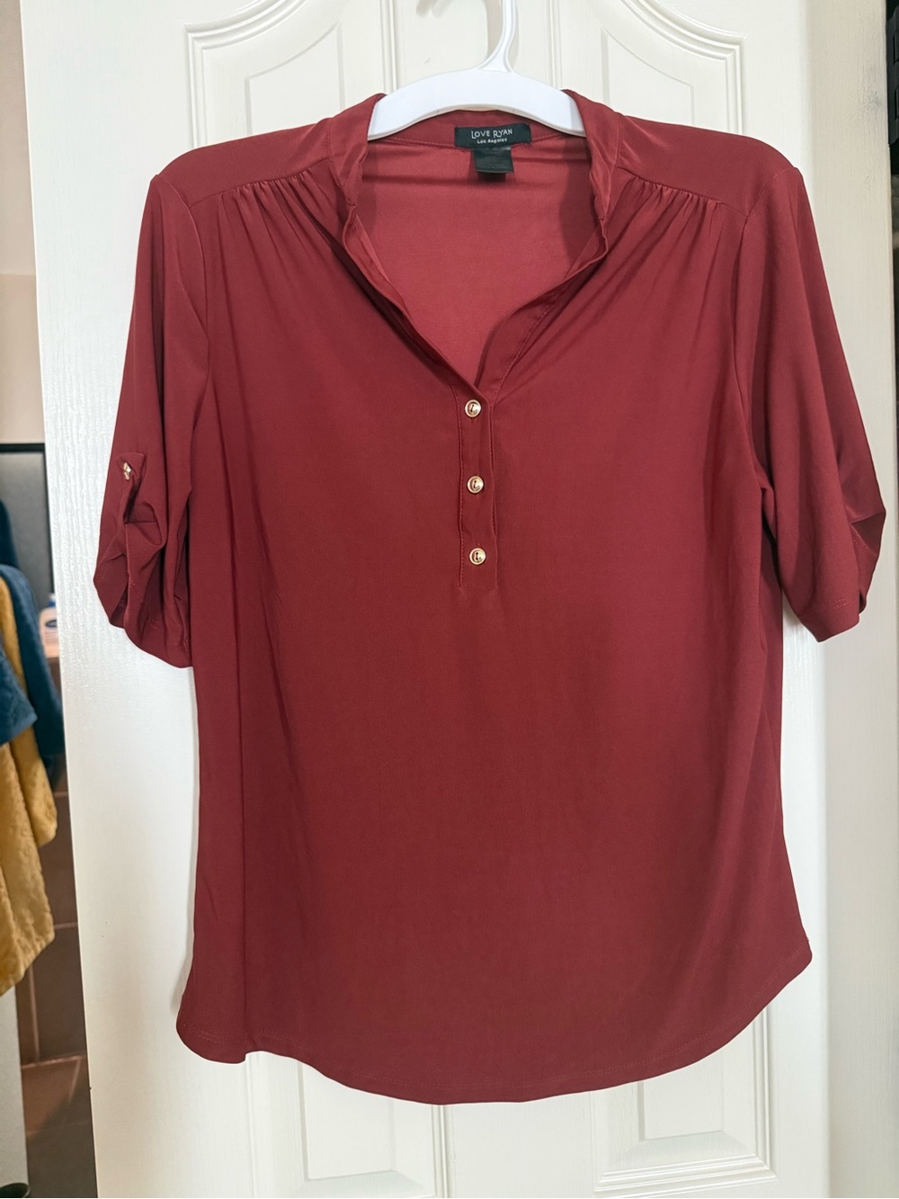Burnt orange Blouse with Button Placket